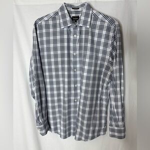 Neiman Marcus Navy and White plaid Men's Shirt